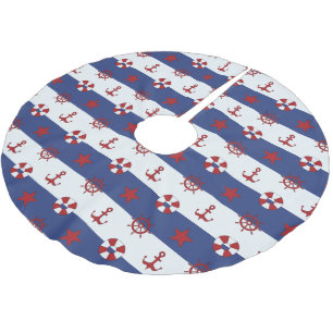 Jupon De Sapin En Polyester Brossé Motif nautique de bannière étoilée