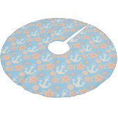 Jupon De Sapin En Polyester Brossé Motif nautique en pastel (Angle)
