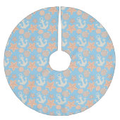 Jupon De Sapin En Polyester Brossé Motif nautique en pastel (Devant)