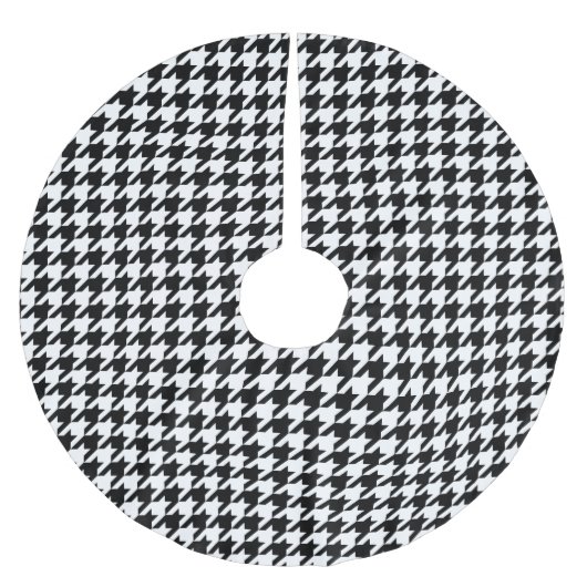 Jupon De Sapin En Polyester Brossé Motif noir blanc Houndstooth (Devant)