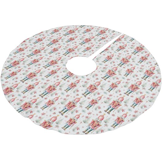 Jupon De Sapin En Polyester Brossé Motif Nutcracker de Noël (Angle)