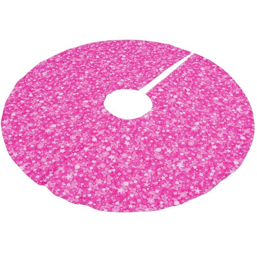 Jupon De Sapin En Polyester Brossé Motif Parties scintillant rose (Angle)