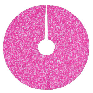Jupon De Sapin En Polyester Brossé Motif Parties scintillant rose