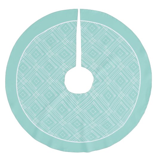Jupon De Sapin En Polyester Brossé Motif Pastel Mint & White Boho Diamond (Devant)