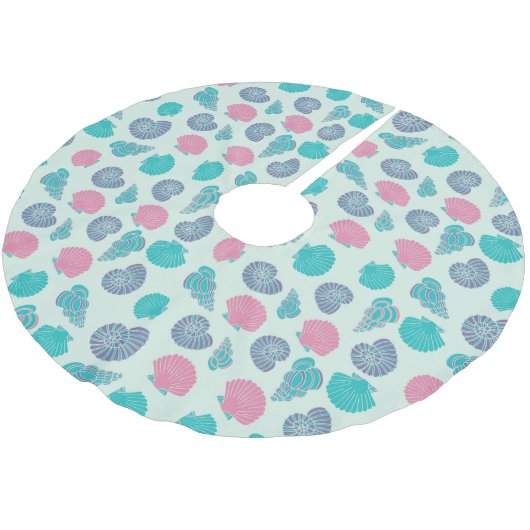 Jupon De Sapin En Polyester Brossé Motif Pastel Seashell 1 (Angle)