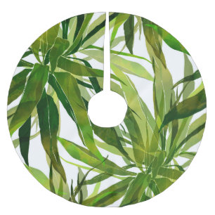 Jupon De Sapin En Polyester Brossé Motif peint à la main Feuille de palme
