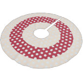 Jupon De Sapin En Polyester Brossé Motif pois beige rouge (Angle)