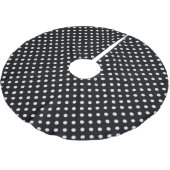 Jupon De Sapin En Polyester Brossé Motif Pois noir blanc (Angle)
