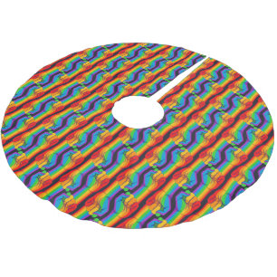 Jupon De Sapin En Polyester Brossé Motif Rainbow Fist
