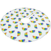 Jupon De Sapin En Polyester Brossé Motif Rainbow Watermelon (Angle)