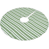 Jupon De Sapin En Polyester Brossé Motif rayures vertes blanches (Angle)