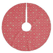 Jupon De Sapin En Polyester Brossé Motif Red Green Christmas Snowflake (Devant)
