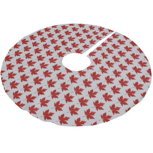 Jupon De Sapin En Polyester Brossé Motif Red Maple Leaf (Angle)