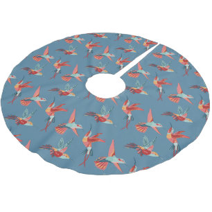 Jupon De Sapin En Polyester Brossé Motif Rétro Hummingbird