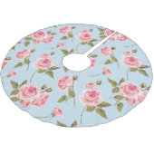 Jupon De Sapin En Polyester Brossé Motif rose et Pois (Angle)