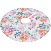 Jupon De Sapin En Polyester Brossé Motif rose et Turquoise (Angle)