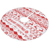 Jupon De Sapin En Polyester Brossé Motif rouge (Angle)