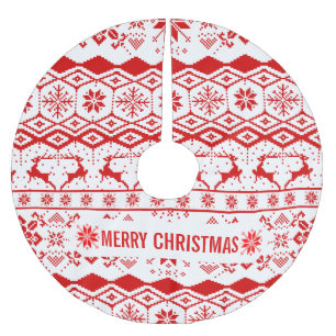 Jupon De Sapin En Polyester Brossé Motif rouge