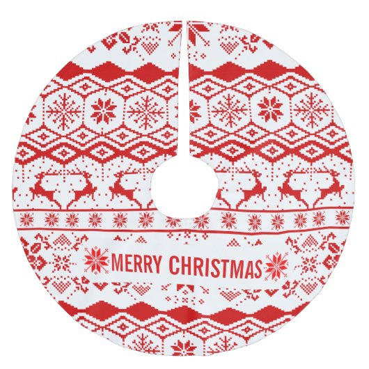 Jupon De Sapin En Polyester Brossé Motif rouge (Devant)