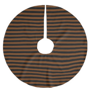 Jupon De Sapin En Polyester Brossé Motif sans couture à rayures brunes noires