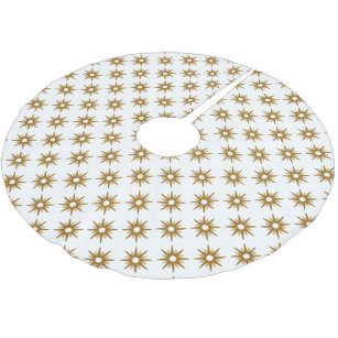 Jupon De Sapin En Polyester Brossé Motif simple Elegant Gold Starburst