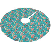 Jupon De Sapin En Polyester Brossé Motif succulent de cactus graphique abstrait (Angle)