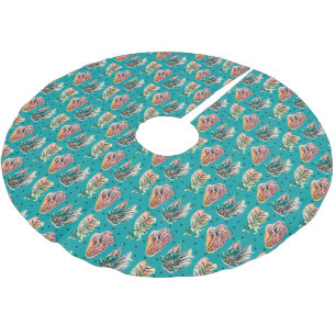 Jupon De Sapin En Polyester Brossé Motif succulent de cactus graphique abstrait