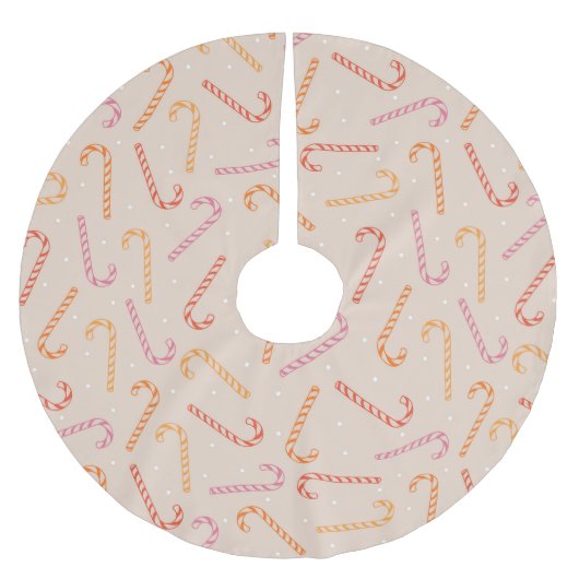 Jupon De Sapin En Polyester Brossé Motif sucre de canne doux (Devant)