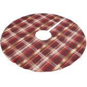 Jupon De Sapin En Polyester Brossé Motif tatan rouge or Noël #7 ID1009 (Angle)
