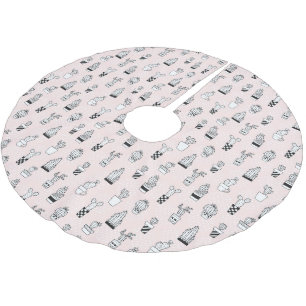 Jupon De Sapin En Polyester Brossé Motif tiré par la main mignon de cactus