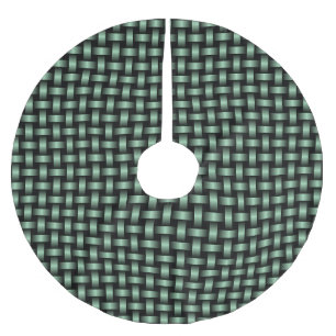 Jupon De Sapin En Polyester Brossé Motif Tissé Vert Noir