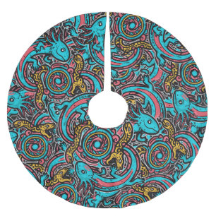 Jupon De Sapin En Polyester Brossé Motif tribal aztèque Xolotl Axolotl mythologie boh