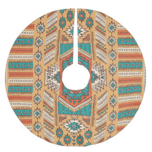 Jupon De Sapin En Polyester Brossé Motif tribale, parfait pour la décoration.