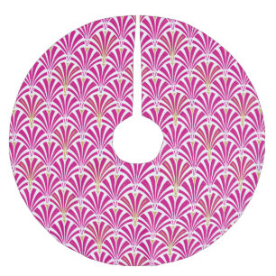 Jupon De Sapin En Polyester Brossé Motif ventilateur Art déco - rose fushia
