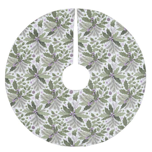 Jupon De Sapin En Polyester Brossé Motif vert pourpre n° 17 ID1009 (Devant)