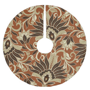 Jupon De Sapin En Polyester Brossé motif vintage fleuri sans couture.