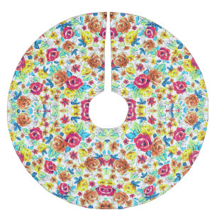 Jupon De Sapin En Polyester Brossé Motifs de roses vintage colorés mignons