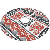 Jupon De Sapin En Polyester Brossé Motifs indiens, rouge noir, motif sans couture. (Angle)