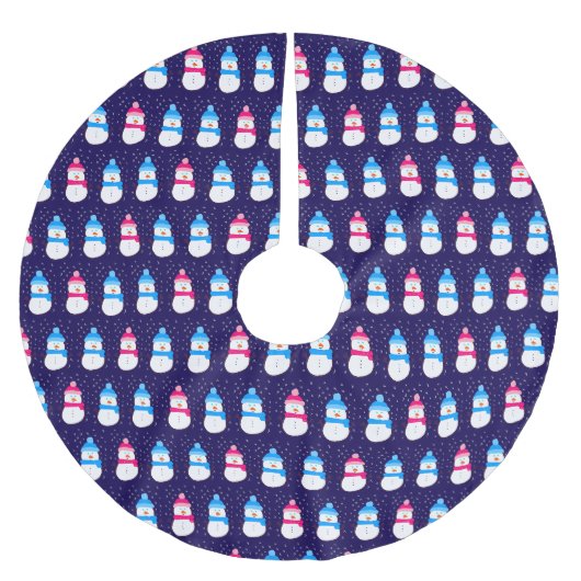 Jupon De Sapin En Polyester Brossé Motoneige rose et bleu (Devant)