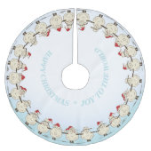 Jupon De Sapin En Polyester Brossé Moutons de Noël adorables (Devant)