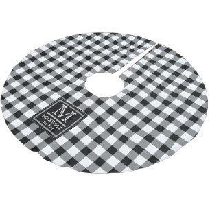 Jupon De Sapin En Polyester Brossé Moyenne Rustic Buffalo Checks Monogramme Nom Année