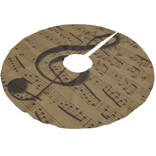 Jupon De Sapin En Polyester Brossé Musical Treble Clef Sheet Musique Classique (Angle)