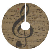 Jupon De Sapin En Polyester Brossé Musical Treble Clef Sheet Musique Classique (Devant)