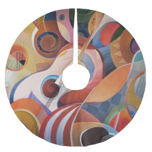 Jupon De Sapin En Polyester Brossé Musique artisanale peinture Abstraite