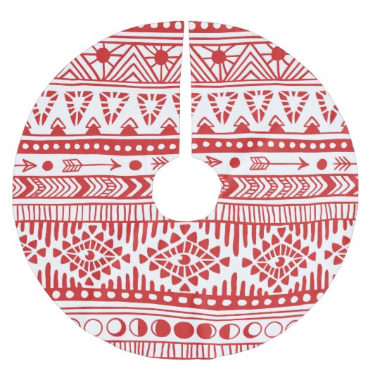 Jupon De Sapin En Polyester Brossé Native American : Red Ink Doodle. (Devant)