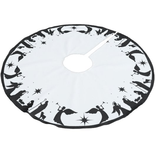 Jupon De Sapin En Polyester Brossé Nativity Christmas Tree Skirt, Personalized  (Angle)