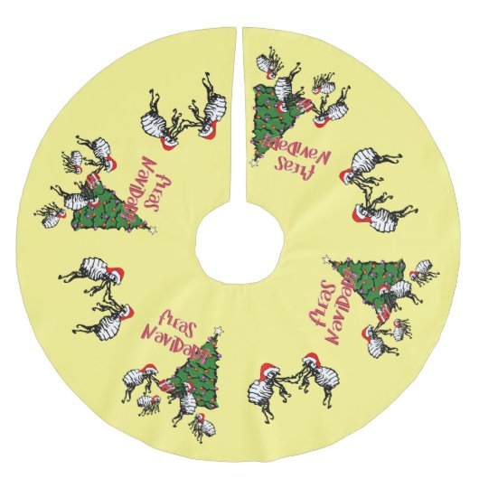 Jupon De Sapin En Polyester Brossé Navidad Dancing Fleas Christmas (Devant)