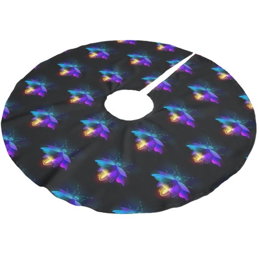 Jupon De Sapin En Polyester Brossé Neon Firefly sur noir (Angle)