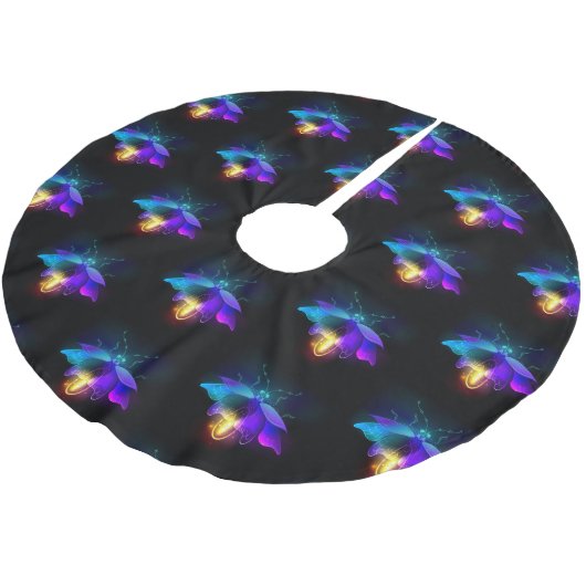 Jupon De Sapin En Polyester Brossé Neon Firefly sur noir (Angle)