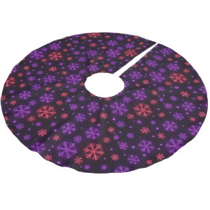 Jupon De Sapin En Polyester Brossé Neon Snowflakes